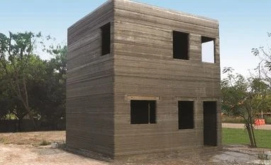 3D-printed house L&T Construction's 3D-printed ground-plus-one building in Kanchipuram, Tamil Nadu