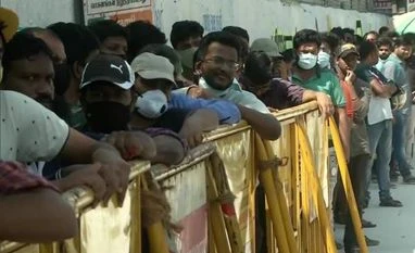 Crowds throng Chepauk for tickets, ignore social distancing norms Chepauk stadium