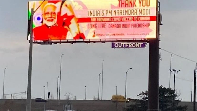 PM Modi Billboards Billboards in Canada thanking PM Modi