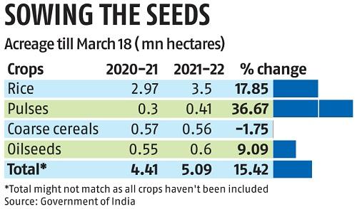 Summer crop acreage sees 15.34% growth over last year, shows data | Business Standard News