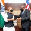 US Secretary of Defense Lloyd Austin with Defence Minister Rajnath Singh
