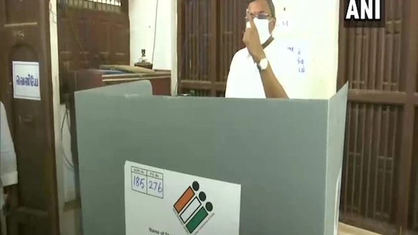 Tamil Nadu elections, Karti Chidambaram Karti Chidambaram casting his vote | Photo: ANI