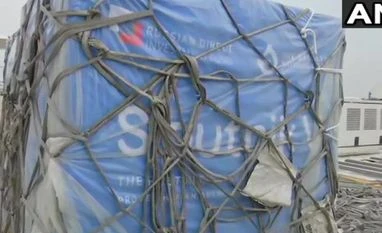Sputnik V The first batch of Sputnik V vaccine arrives in Hyderabad, India. Photo: ANI