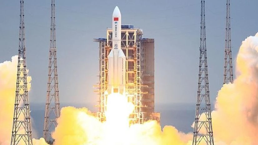Long March 5B rocket A Long March-5B Y2 rocket carrying the core module of China's space station, Tianhe, blasts off from the Wenchang Spacecraft Launch Site on April 29, 2021 in Wenchang, Hainan Province of China. Photo: Bloomberg