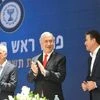 Newly-appointed Mossad head David Barnea, Netanyahu and outgoing Mossad chief Yossi Cohen.