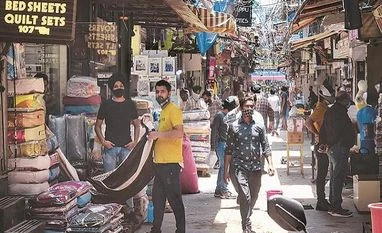 Delhi records 67 Covid-19 cases, 3 deaths in a day; positivity rate 0.09% Karol bagh, Shopkeepers, shops, delhi, market, shopping, consumer, sales