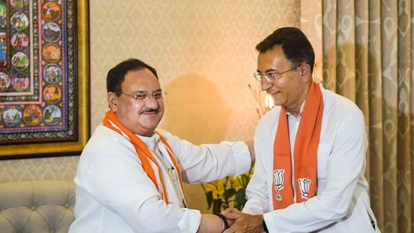 jatin prasada BJP National President JP Nadda greets Jatin Prasada after he joined BJP, at his residence in New Delhi (Photo: PTI)