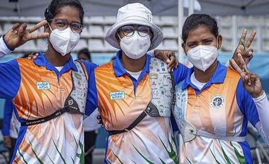 PM Modi lauds Indian archers' 'stupendous performance' at World Cup Indian women's recurve team of Deepika Kumari, Ankita Bhakat and Komalika Bari won gold medal in archery with a comfortable win over Mexico in the World Cup Stage 3 event