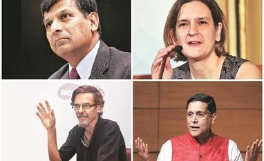 Tamil Nadu economists Economists in the Tamil Nadu government (clockwise from top left) Raghuram Rajan, Esther Duflo, Arvind Subramanian and Jean Drèze
