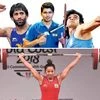 (From left) Bajrang Punia, Saurabh Chaudhary and Neeraj Chopra; (below) Mirabai Chanu