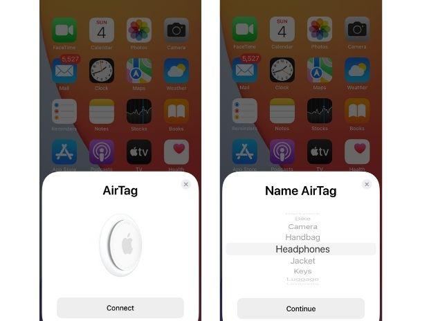 Apple AirTag set-up Apple AirTag