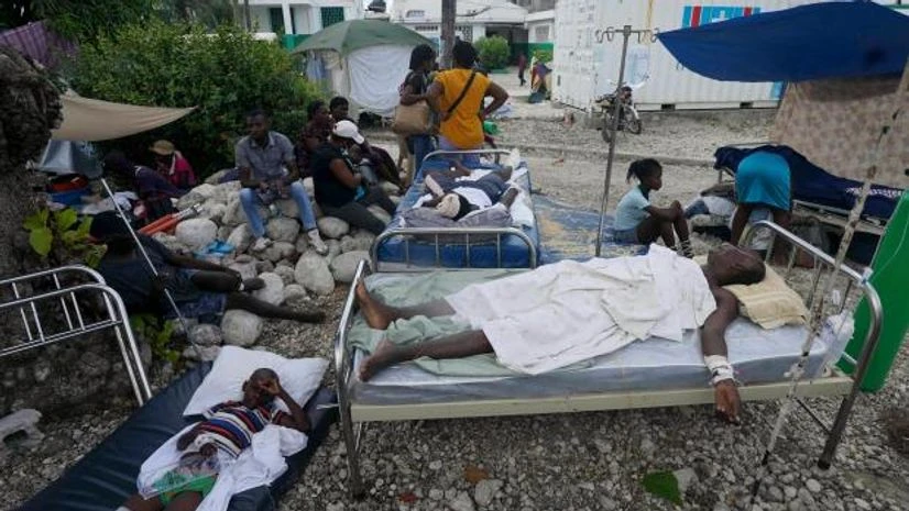 haiti Injured people lie in beds outside the Immaculee Conception hospital in Les Cayes, Haiti (Photo: AP/PTI)