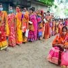 Visitors queue up at a government hospital in Nadia, West Bengal, for Covid-19 vaccine doses on Friday, August 27 2021. (PTI Photo)