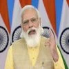 Prime Minister Narendra Modi speaks via video conferencing in Delhi after inaugurating the renovated Jallianwala Bagh Martyrs memorial on Saturday, August 28, 2021. (PTI Photo)