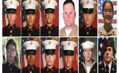 Most Americans killed in Kabul airport attack were '9/11 babies': Report This combination of photos released by the 1st Marine Division, Camp Pendleton/U.S. Department of Defense shows twelve service members killed in the Kabul airport bombing in Afghanistan on Aug. 26, 2021.