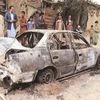 A car damaged by a rocket attack in Kabul on Monday. (Photo: AP)