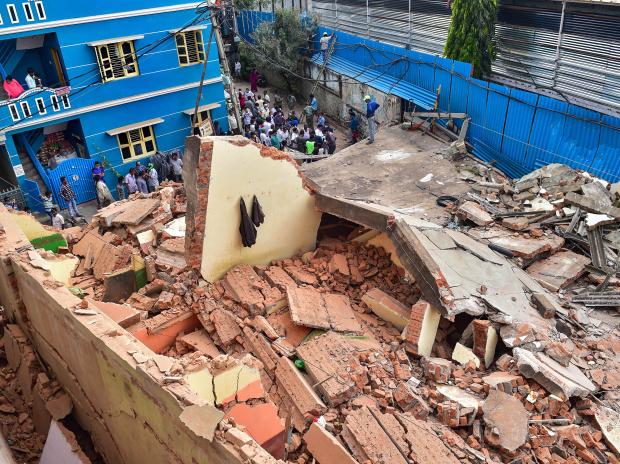 Three-storeyed building collapses in Bengaluru, no casualties reported