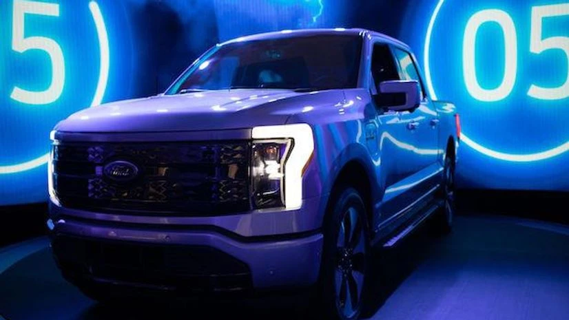 Ford F-150 Lightning truck The all-electric Ford F-150 Lightning truck during an augmented reality presentation at the Motor Bella Auto Show in Pontiac, Michigan, U.S., on Tuesday, Sept. 21, 2021. (Photo: Bloomberg)