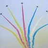 Members of the Chinese People's Liberation Army Air Force Aviation University's 'Red Falcon' Air Demonstration Team perform during the 13th China International Aviation and Aerospace Exhibition, also known as Airshow China 2021 (AP photo via PTI)