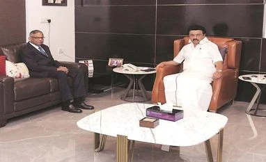 Tata Sons chairman N Chandrasekaran (left) with Tamil Nadu CM MK Stalin Tata Sons chairman N Chandrasekaran (left) with Tamil Nadu CM MK Stalin