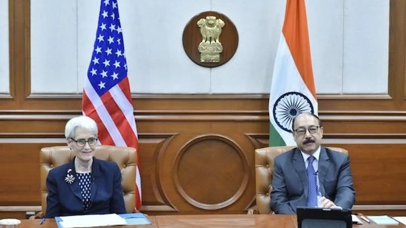 Wendy Sherman with Harsh V Shringla | Photo: Sherman's Twitter handle Wendy Sherman with Harsh V Shringla | Photo: Sherman's Twitter handle