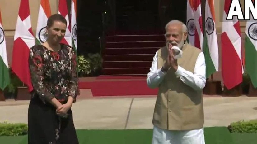 modi Delhi | Prime Minister Narendra Modi and Danish PM Mette Frederiksen meet at Hyderabad House to hold bilateral talks