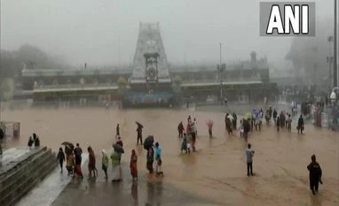 Amid rains, road to Lord Balaji shrine in Tirumala shut, flight service hit Lord Balaji