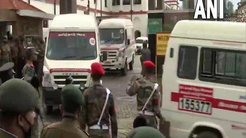 chopper crash victims Mortal remains of Gen Bipin Rawat, others taken to Sulur airforce station