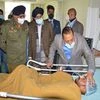 Union Minister Jitendra Singh, accompanied by J&K DGP Dilbag Singh, meets with injured victims of the Mata Vaishno Devi shrine stampede, at a hospital near Jammu (Photo: PTI)