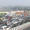 Delhi BJP chakka jam. Photo: ANI