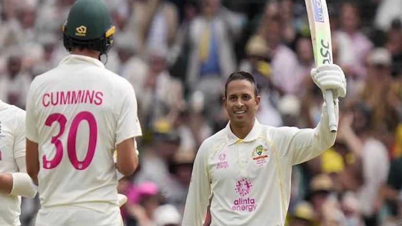 Australia's Usman Khawaja celebrates making 100 runs against England during the second day of their Ashes cricket test match in Sydney (Photo: AP/PTI) Australia's Usman Khawaja celebrates making 100 runs against England during the second day of their Ashes cricket test match in Sydney (Photo: AP/PTI)