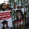 People rally demanding the release of Aafia Siddiqui, who was convicted in February 2010 of two counts of attempted murder, March 8, 2011. (AP Photo/Fareed Khan, File)