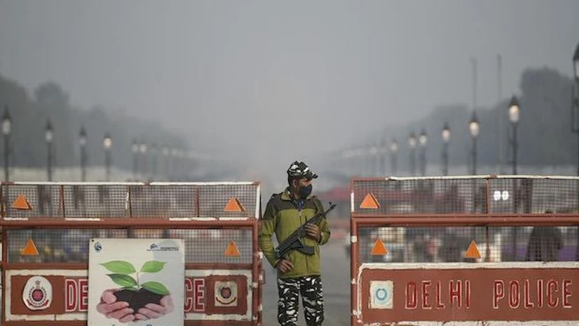 Republic Day A Border Security Force personnel during a rehearsal for the Beating Retreat ceremony, at Vijay Chowk, in New Delhi (Photo: PTI)