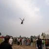 election rally, chartered helicopter