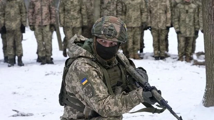 Ukraine An instructor trains members of Ukraine's Territorial Defense Forces, volunteer military units of the Armed Forces, in a city park in Kyiv (Photo: AP/PTI)