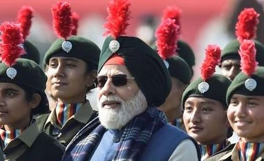 PM Narendra Modi wears Sikh cadet turban at National Cadet Corp rally PM Modi