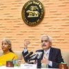 RBI Governor Shaktikanta Das addresses media as Finance Minister Nirmala Sitharaman look on, after the post-budget meeting of the Reserve Bank of India's (RBI) central board, in New Delhi (Photo: PTI)