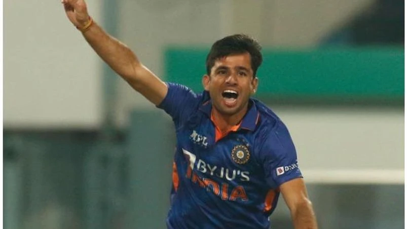 Ravi Bishnoi India First international wicket for Ravi Bishnoi. Photo: BCCI