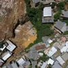 Aerial view of a mudslide site at Morro da Oficina after pouring rains in Petropolis, Brazil February 17, 2022. REUTERS/Ricardo Moraes