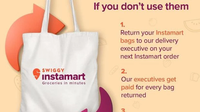 Swiggy Instamart bags Swiggy expects 2 mn Instamart cloth bags returned per month by end of year