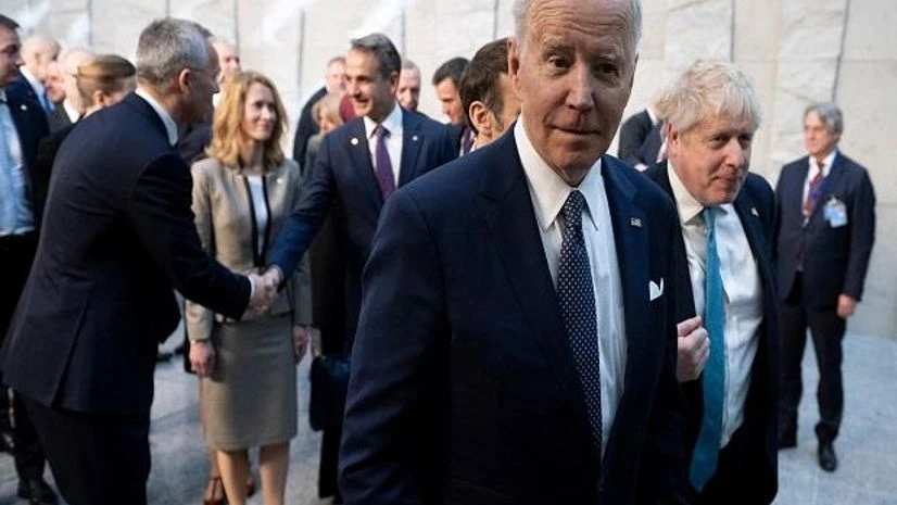 US President Joe Biden walks with Britain's Prime Minister Boris Johnson and others towards an extraordinary summit at NATO Headquarters in Brussels (Photo: Reuters) US President Joe Biden walks with Britain's Prime Minister Boris Johnson and others towards an extraordinary summit at NATO Headquarters in Brussels (Photo: Reuters)