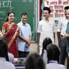 Tamil Nadu CM M K Stalin, Delhi CM Arvind Kejriwal and Dy CM Manish Sisodia visit a government school, in New Delhi (Photo: PTI)