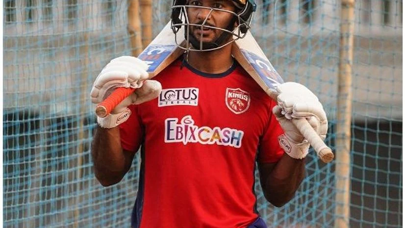 PBKS IPL 2022 PBKS captain Mayank Agarwal in a net session. Photo:@PunjabKingsIPL