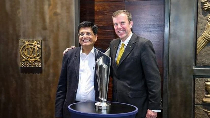 Union Minister for Commerce and Industry Piyush Goyal with Australia's Minister for Trade Union Minister for Commerce and Industry Piyush Goyal with Australia's Minister for Trade, Tourism and Investment Dan Tehan, during their meeting, in Melbourne