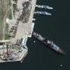 A satellite image shows a view of Russian Navy's guided missile cruiser Moskva at port, in Sevastopol, Crimea, April 7, 2022. Picture taken April 7, 2022. Satellite image 2022 Maxar Technologies/Handout via REUTERS