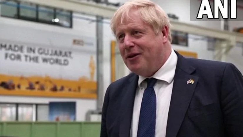 Boris Johnson in Gujarat UK PM Boris Johnson said his country has raised the Ukraine war issue with his PM Modi at diplomatic levels and maintained everybody understands India and Russia shared "very different relationships historically". (Photo: Twitter/@ANI)