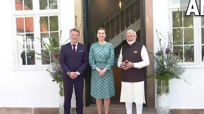 Modi, Mette Frederiksen Prime Minister Narendra Modi with Danish PM Modi, Mette Frederiksen. (Photo: Twitter/@ANI)