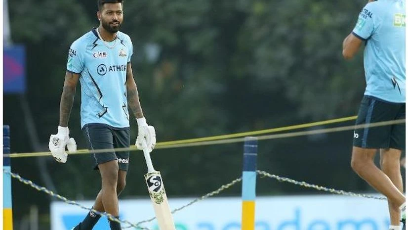 GT vs MI IPL 2022 Hardik Pandya Captain of Gujarat Titans during GT vs MI Live match at Brabourne Stadium in Mumbai in IPL 2022. Photo: Sportzpics for IPL