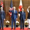 From (R-L) Prime Minister Narendra Modi, Japanese Prime Minister Fumio Kishida, U.S. President Joe Biden and Australian Prime Minister Anthony Albanese during the Quadrilateral Security Dialogue (Quad) leaders summit meeting at Kantei Palace, in Toky