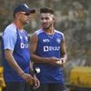 Indian cricket team head coach Rahul Dravid interacts with player Umran Malik during a practice session for the upcoming T20 cricket series against South Africa, at Arun Jaitley Stadium in New Delhi (Photo: PTI)
